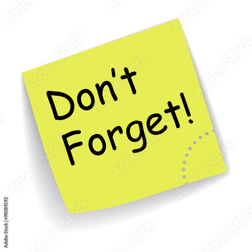note paper - don't forget