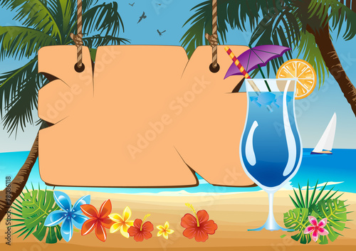 signboard on the beach