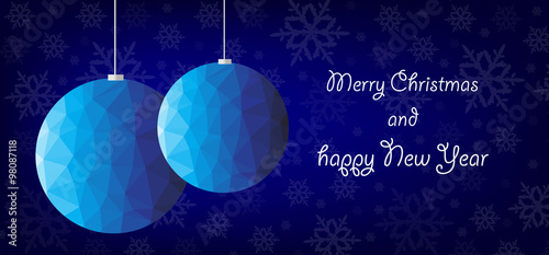 Blue polygon christmas decoration