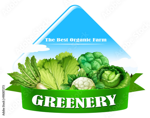 Food logo with fresh vegetables