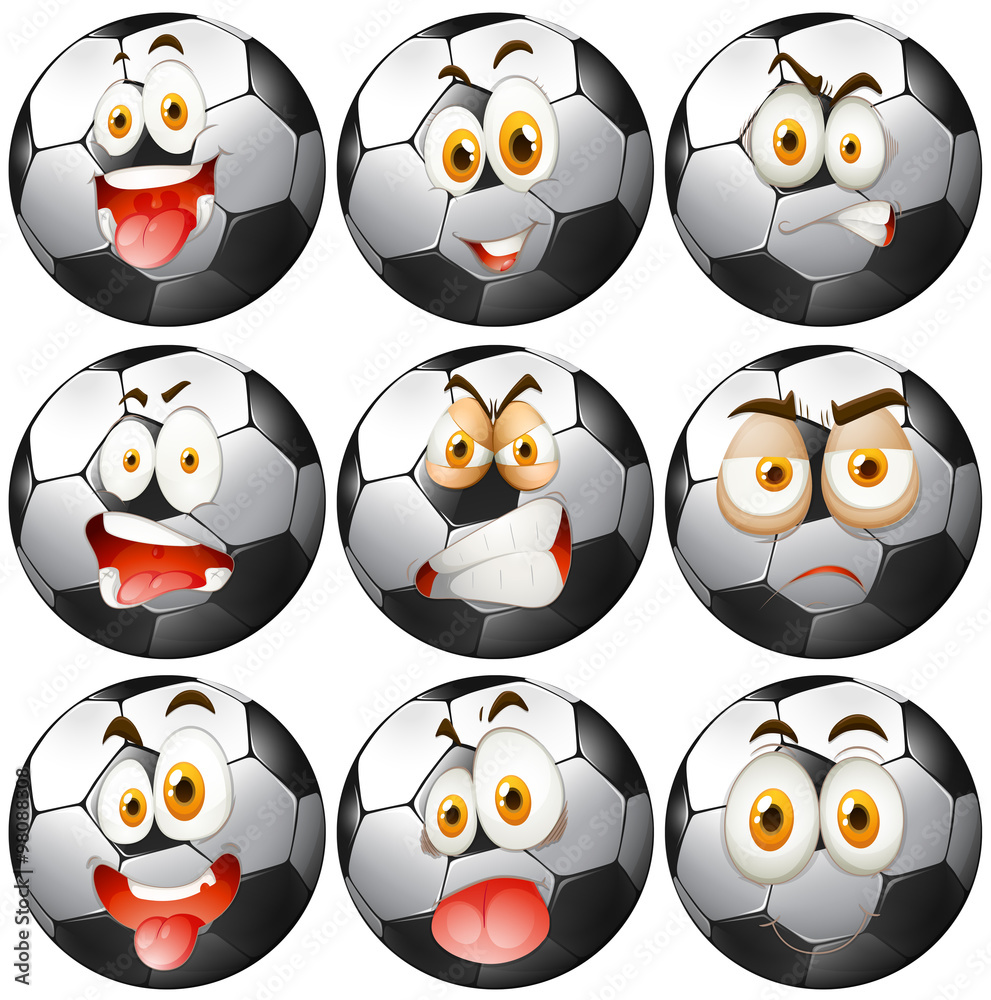 Soccer ball with facial expressions Soccer ball with facial expressions