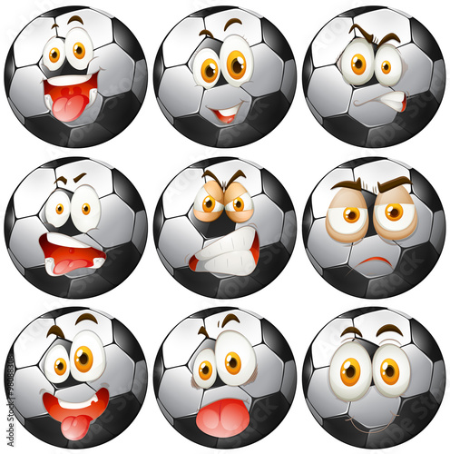 Soccer ball with facial expressions