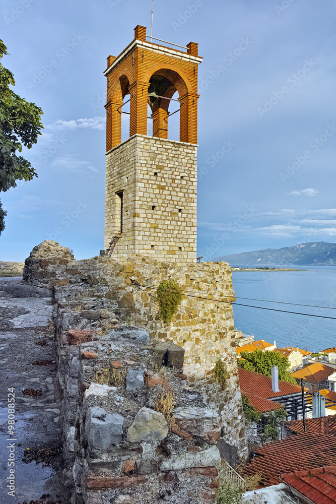 Medieval Clock tower in Nafpaktos town, Western Greece