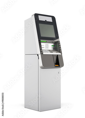 ATM machine. 3d rendering. photo