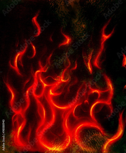 Beautiful abstract fiery on a black background