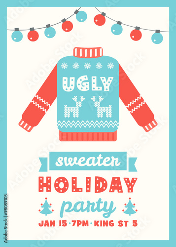 Ugly Sweater Holiday Party Invitation Card