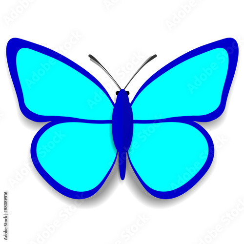 A light blue paper butterfly