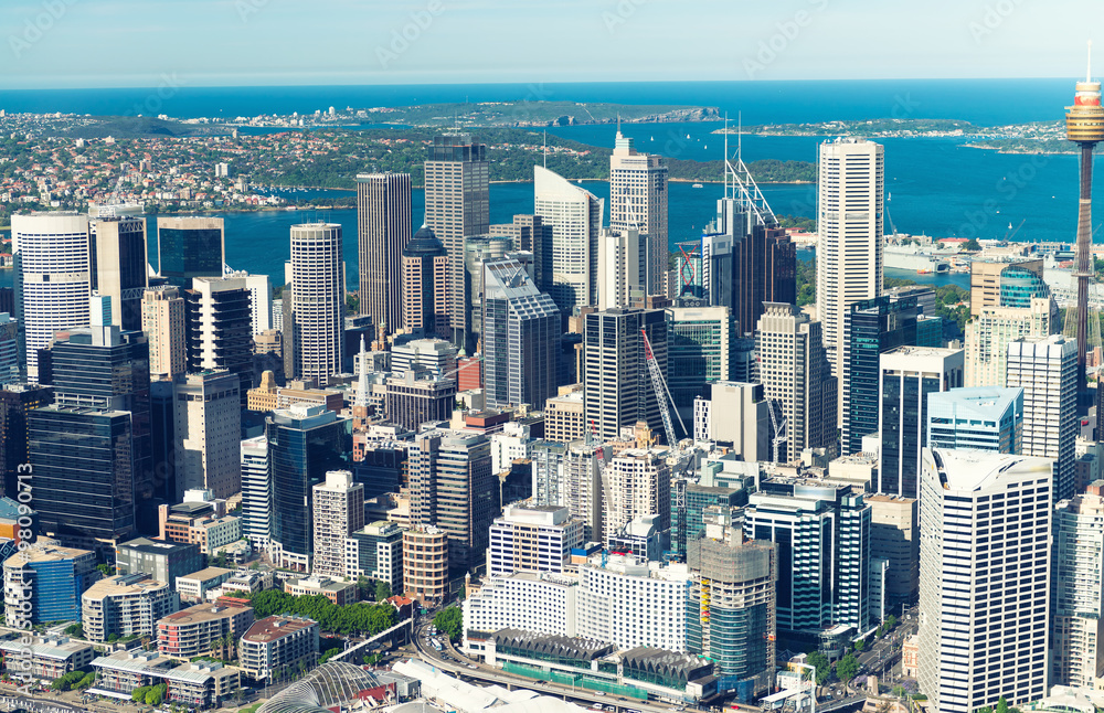 Naklejka premium Sydney. Bird eye view from helicopter