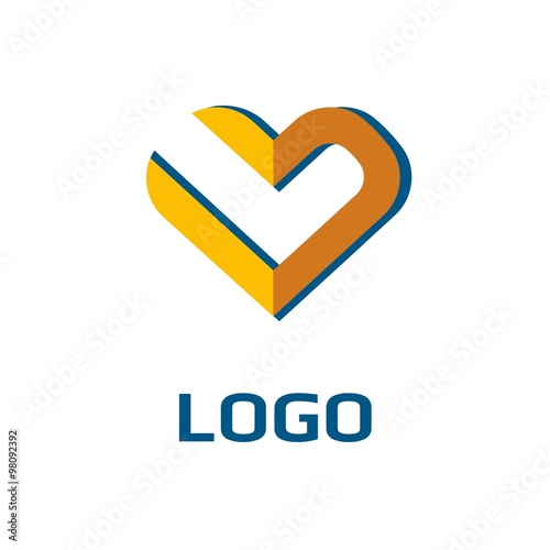 Vector of heart icon. Business icon for the company. Abstract symbol. Logo for charity, health, voluntary, non profit organization, isolated on white background, vector illustration.