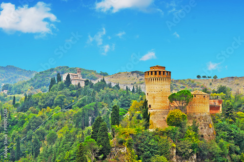  Brisighella with Santuario del Monticino and fortress
