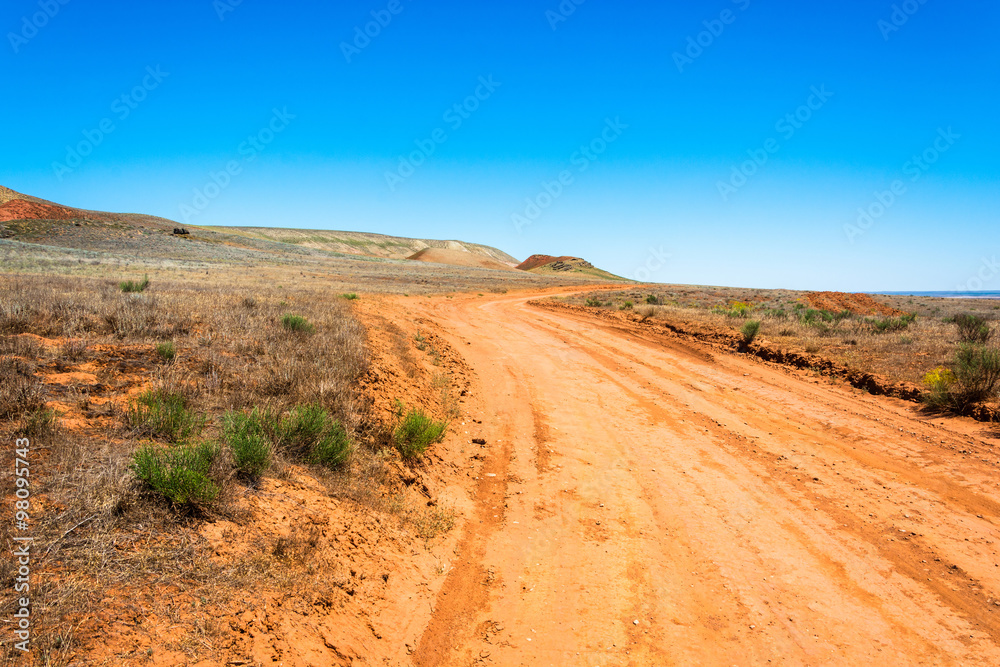 The road to mount Big Bogdo.