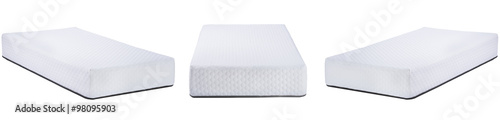 Collage photo of white mattress with a pattern isolated on white
