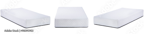 Collage photo of white mattress with a pattern isolated on white photo