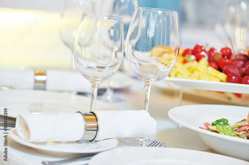 restaurant catering table with food