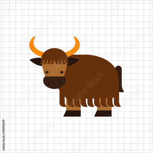 Cartoon yak icon