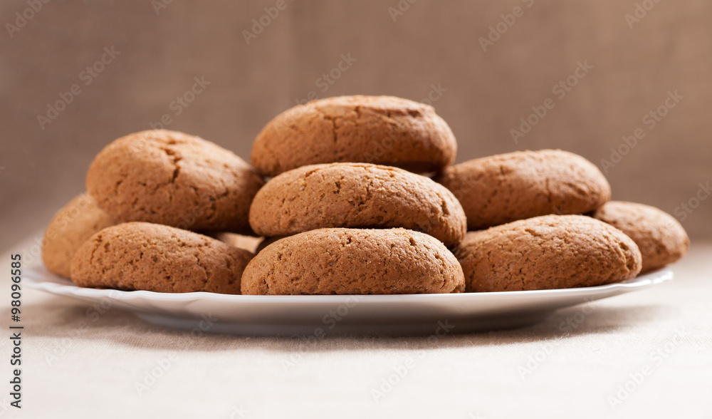 Oatmeal cookies on a white plate Oatmeal cookies on a white plate