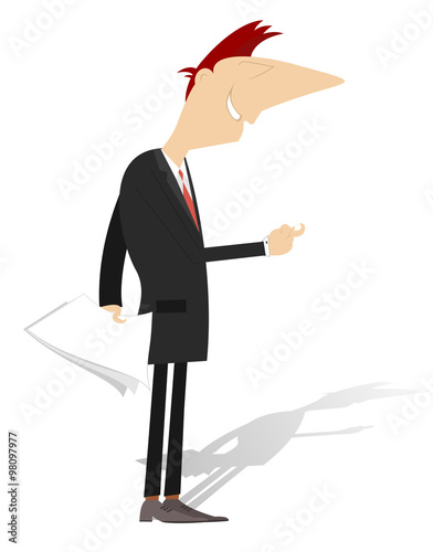 Indecent gesture. Man gives the finger to somebody
