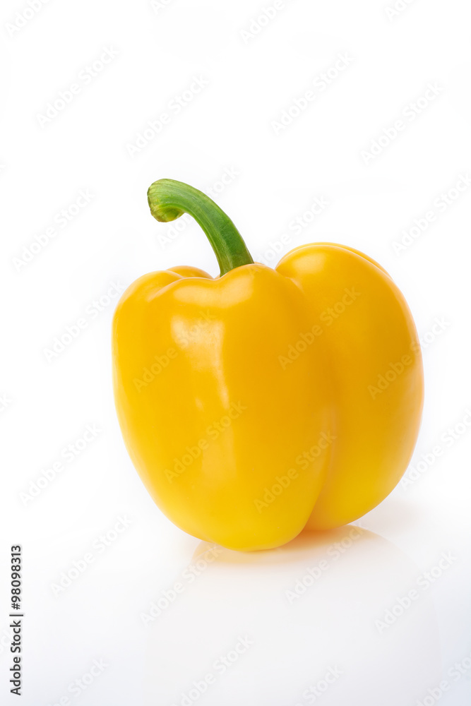 yellow sweet pepper isolate white background vertical yellow sweet pepper isolate white background vertical