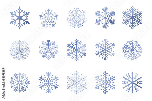 blue snowflakes made with triangles
