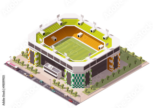 Vector isometric soccer arena