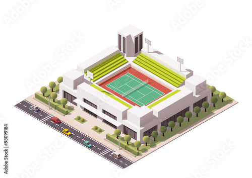 Vector isometric tennis arena