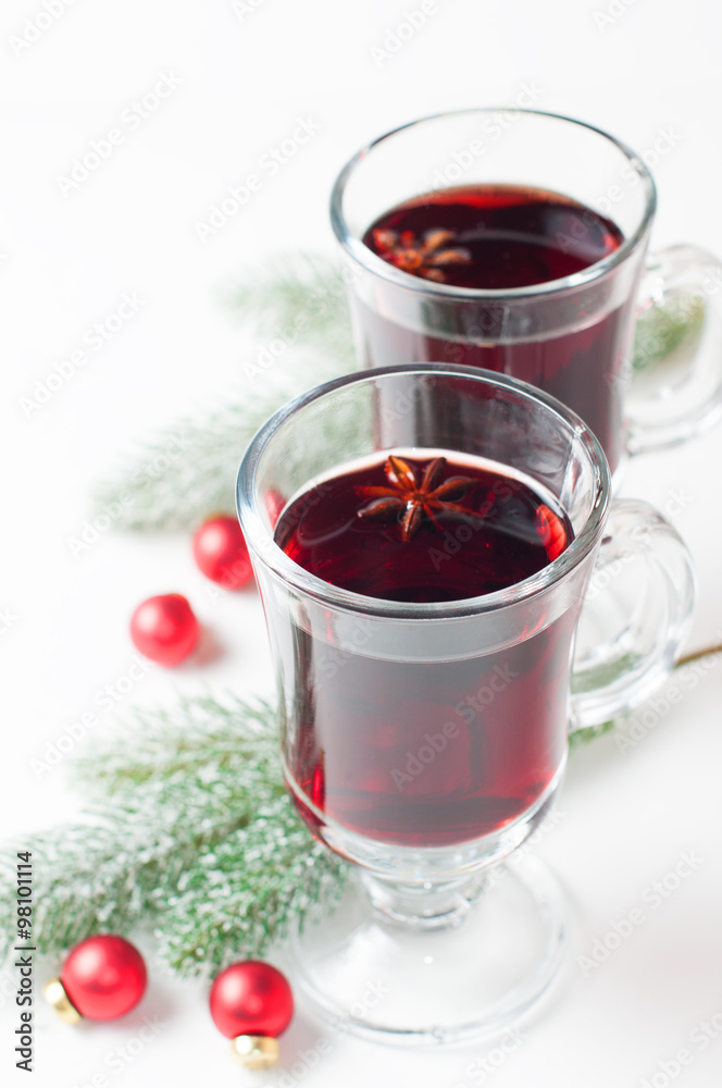 Mulled wine on white background Mulled wine on white background
