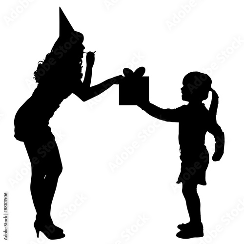 Vector silhouette of a family.