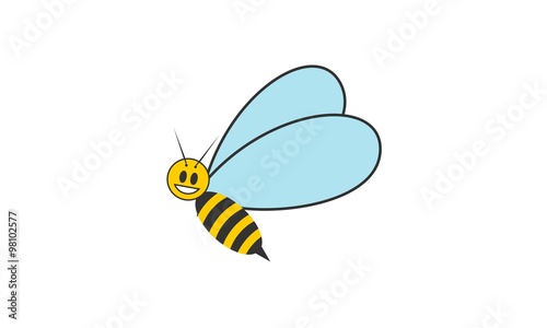 cute Bee cartoon flying © wodeol99
