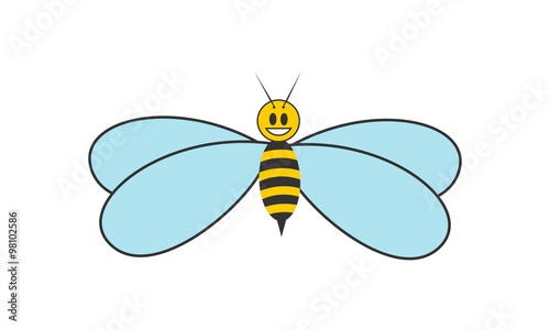 cute Bee cartoon flying