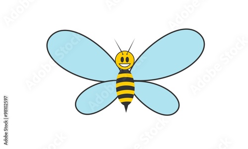 cute Bee cartoon flying