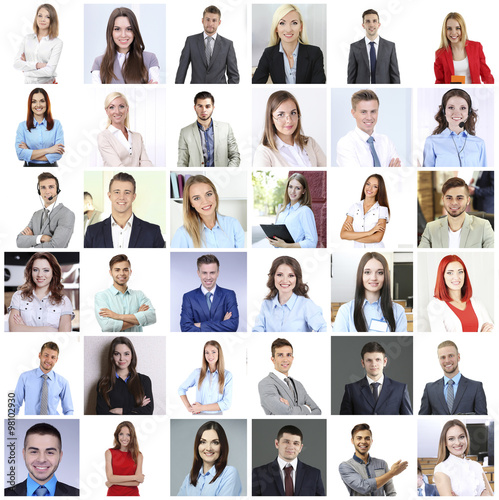 Collage of business people portraits