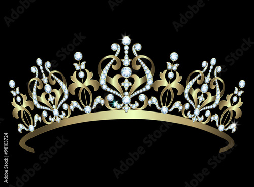 Gold diadem with diamonds