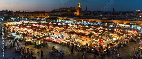 Marrakech, Morocco - Circa September 2015 - sunrise over marrake
