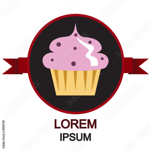 Cupcake with cream icon