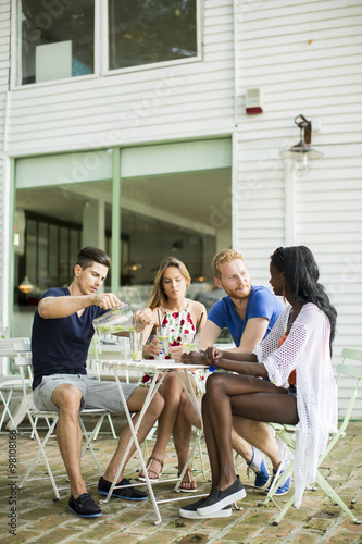 Young multiracial friends a...