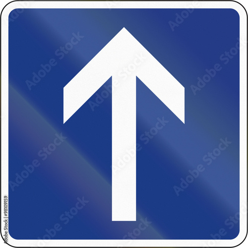 Slovenian regulatory road sign - One-way road