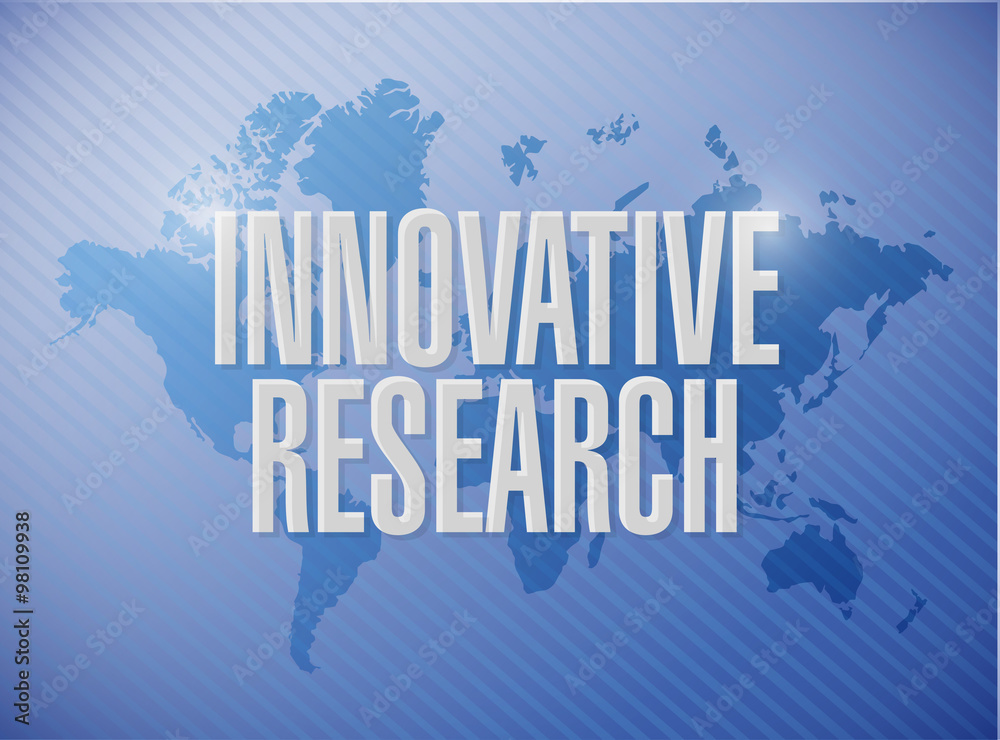 innovative research world map sign concept