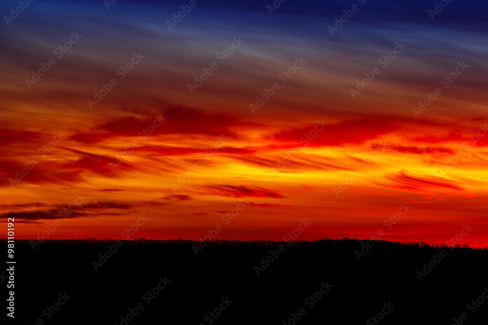 Clouds are illuminated by the rising sun in the morning Clouds are illuminated by the rising sun in the morning