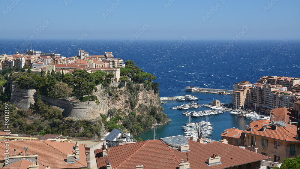 Prince's Palace of Monaco on the cliff above the marina