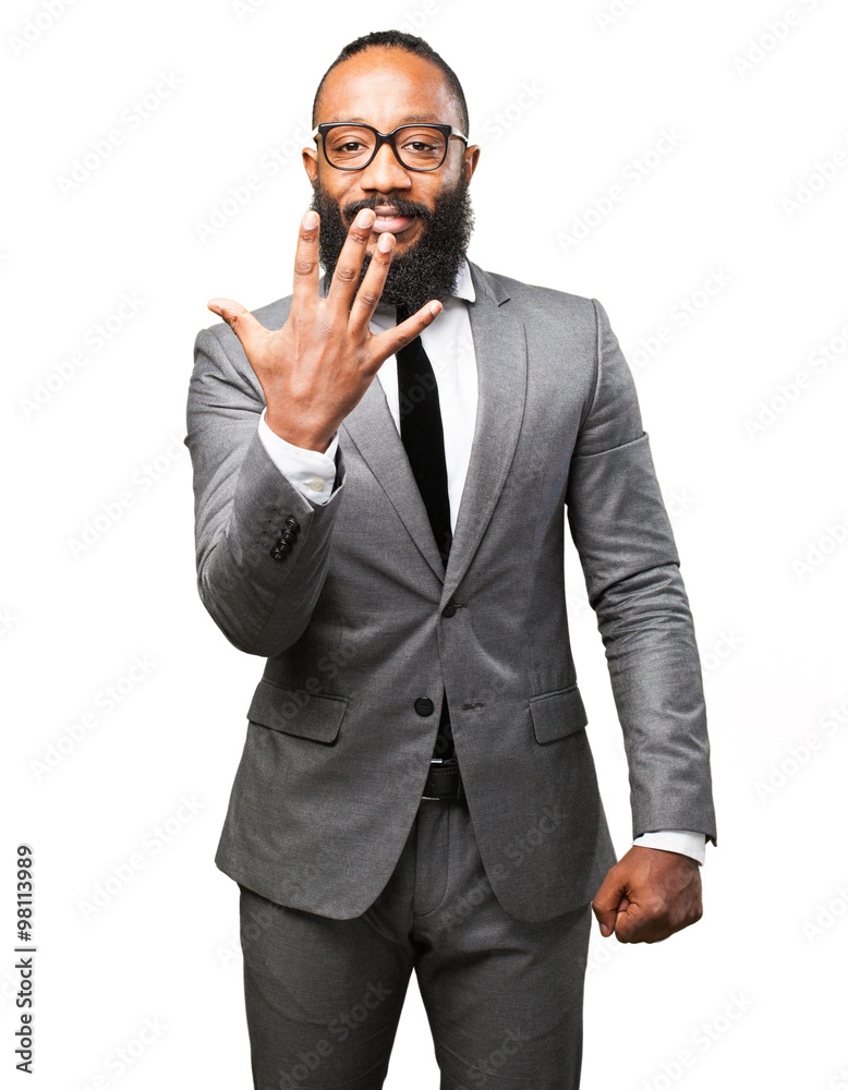 business black man number five sign business black man number five sign