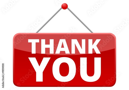 Red sign thank you