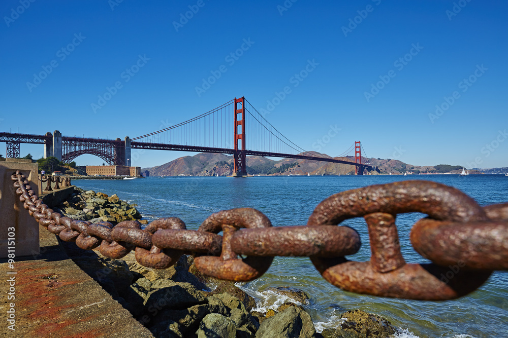 Naklejka premium San Francisco, Golden Gate Bridge 05