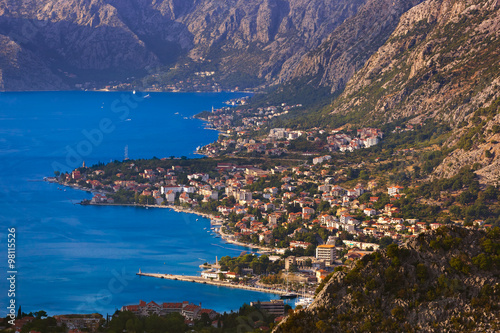 Fototapeta Naklejka Na Ścianę i Meble -  Kotor Bay on Sunset - Montenegro