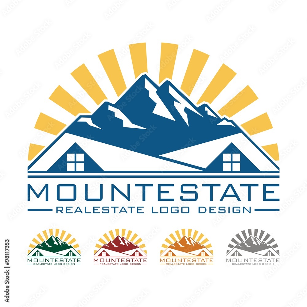 Mountain Real Estate Logo Vector