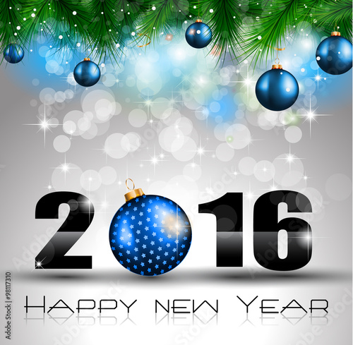 2016 Happy New Year and Merry Christmas Background