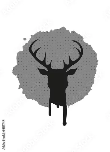 Naklejka na ścianę Głowa jelenia graffiti