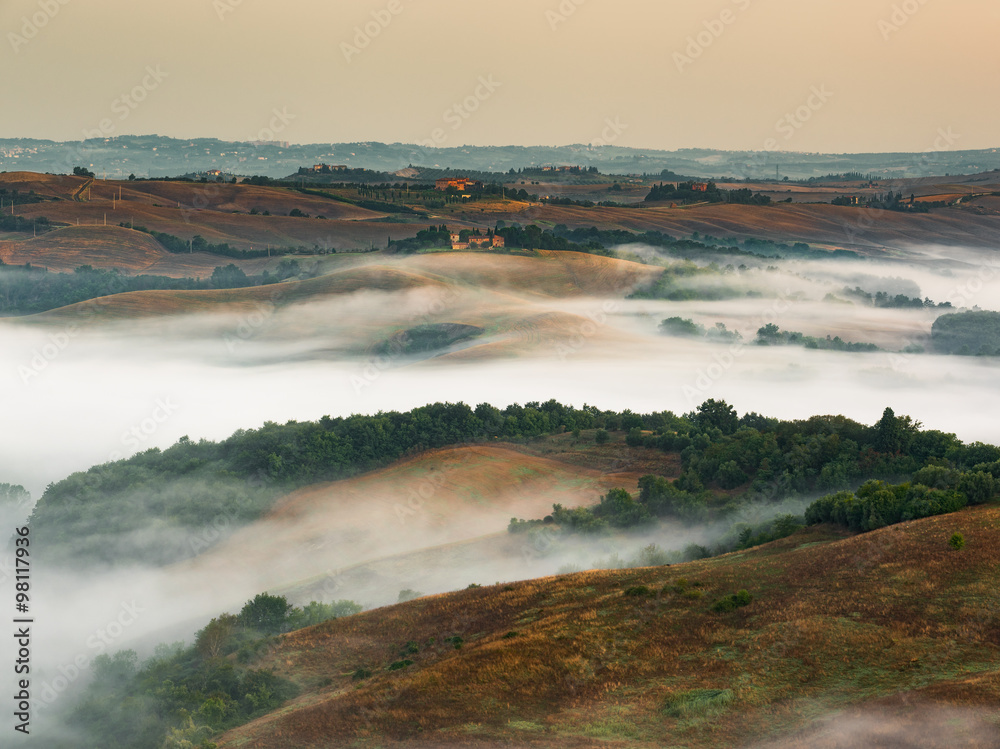 Beautiful nature sunrise on a wonderful Tuscan landscape Beautiful nature sunrise on a wonderful Tuscan landscape