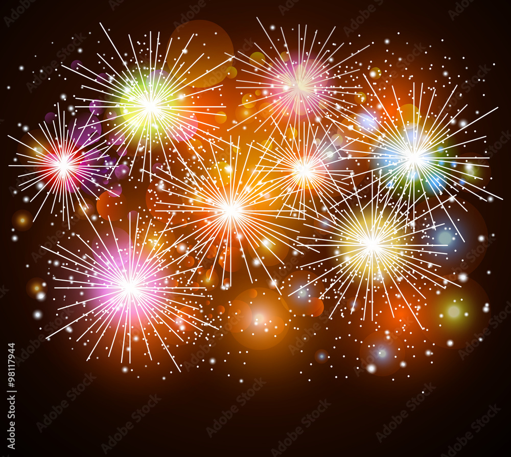 Naklejka premium Colorful fireworks