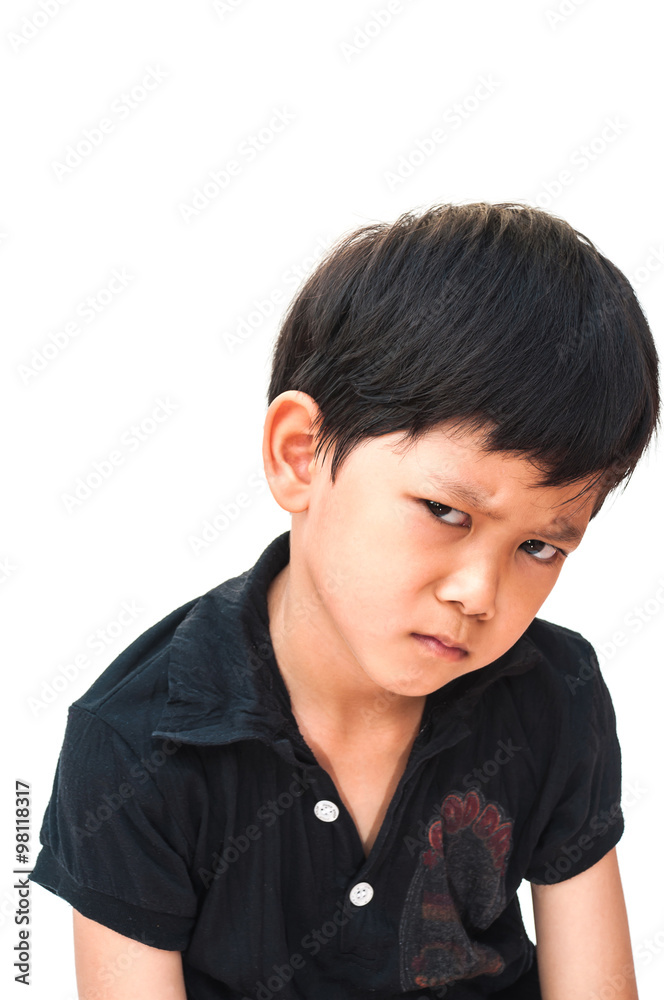 Portrait of curious boy expression Portrait of curious boy expression