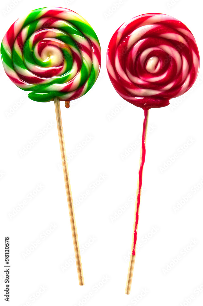 Candy sticks isolated on white background Candy sticks isolated on white background